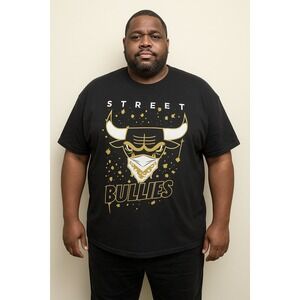 Phat Doc Street Bullies Graphic‎ T-Shirt Black Gold Hip Hop Style 4XL